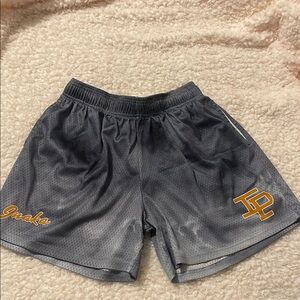 Inaka Gray Athletic Shorts with Gold Logo